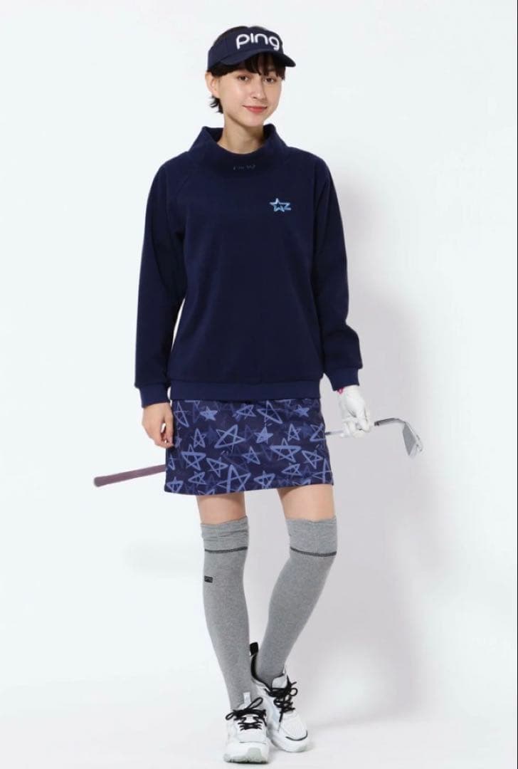 M ☆新品☆ PING フリースプルオーバー　レディース　14300円　ネイビー