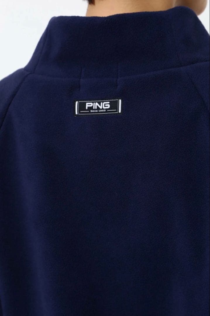 M ☆新品☆ PING フリースプルオーバー　レディース　14300円　ネイビー