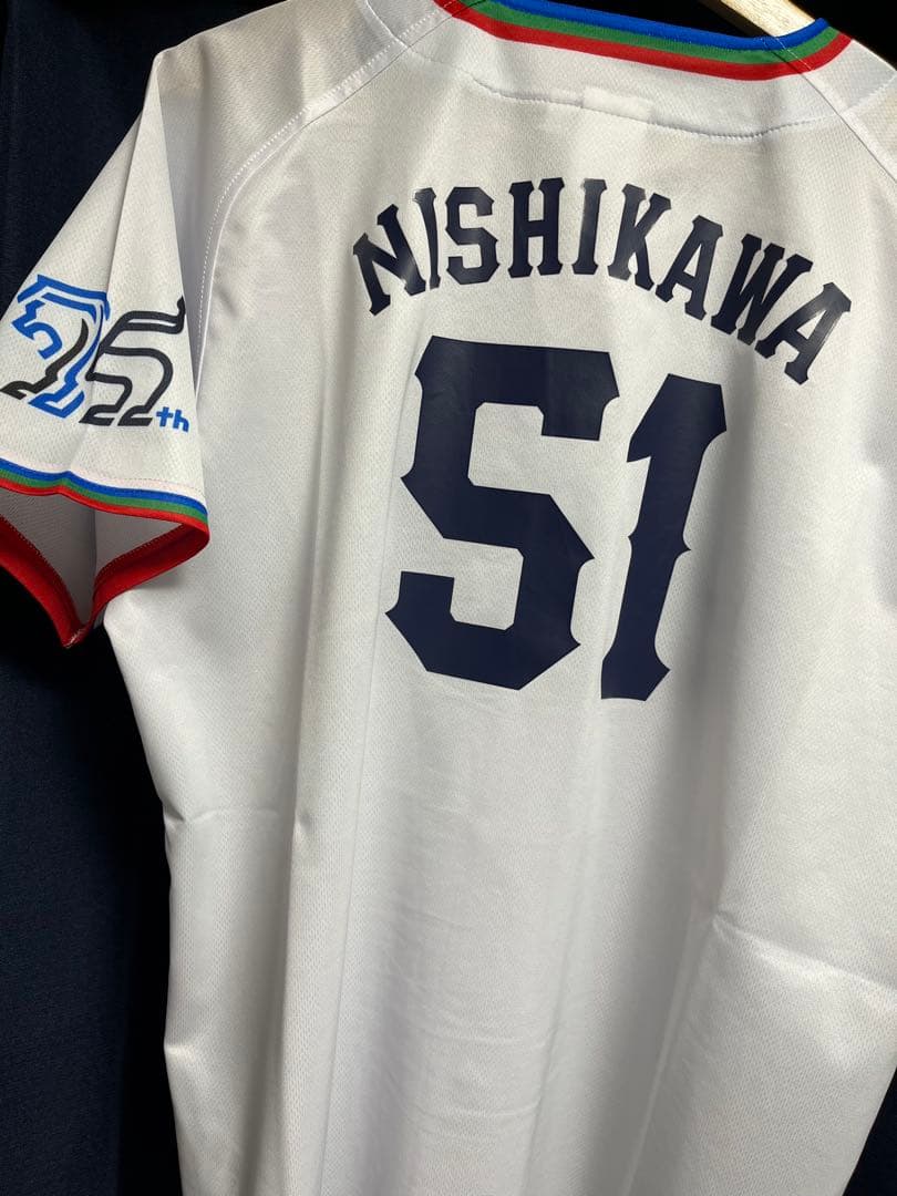 埼玉西武ライオンズ 西川愛也 #51 ユニフォーム 75周年 ペコちゃん コラボ