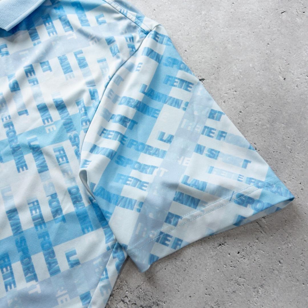 ランバン スポール 半袖 ポロシャツ 44 (2XL) 総柄 吸汗速乾 ゴルフ