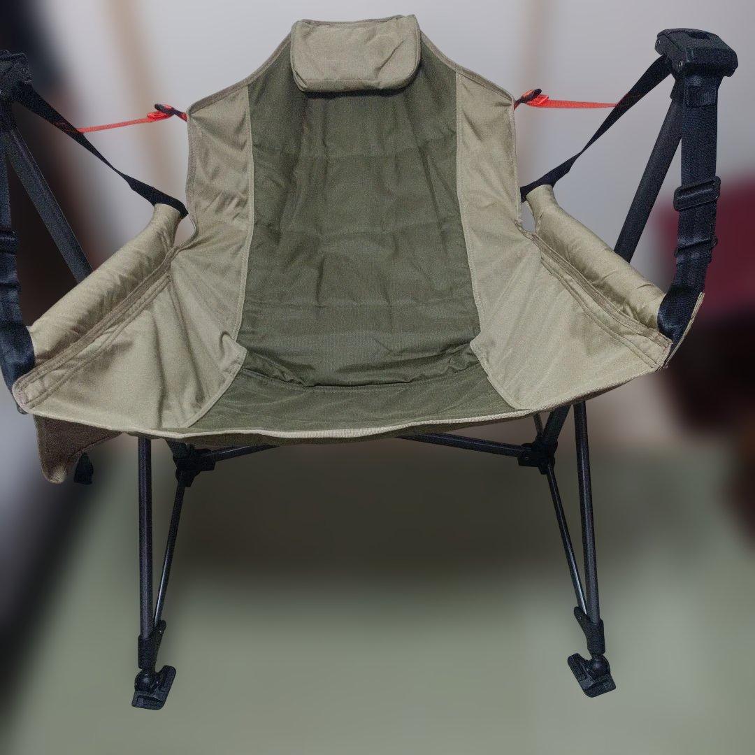 美品　ビバホームオリジナル　リラックススイングチェア　ハンモックチェア　オリーブ