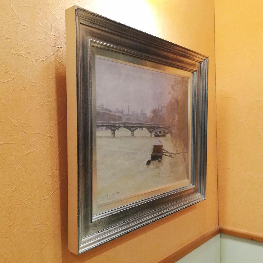 如月セール　i□ 古田 帯川 増水のセーヌ 8号 直筆サイン 絵画