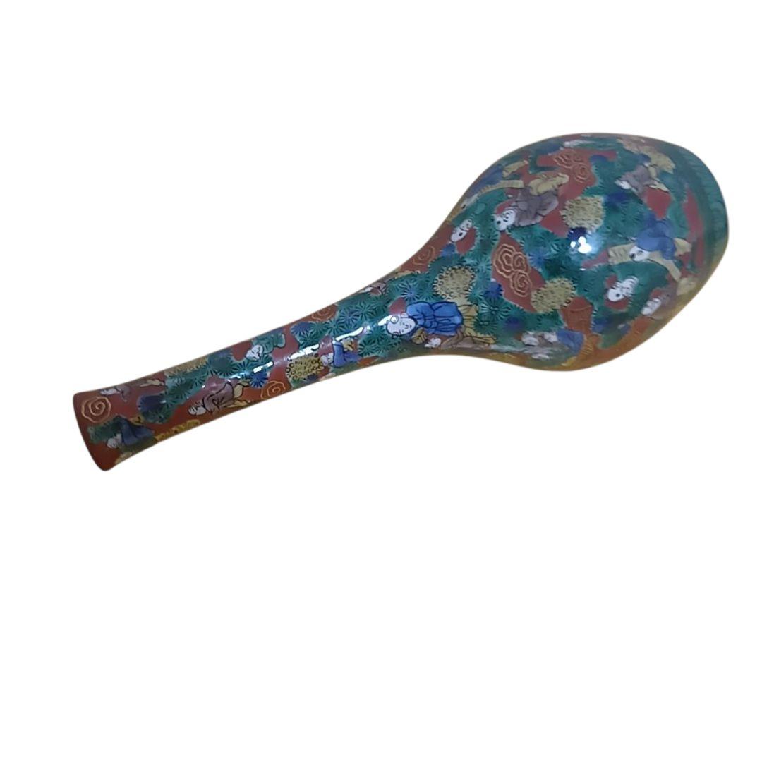 骨董品　九谷焼　青木木米　赤絵賢人図　花瓶花入　花器　一輪挿し　美品‼️①
