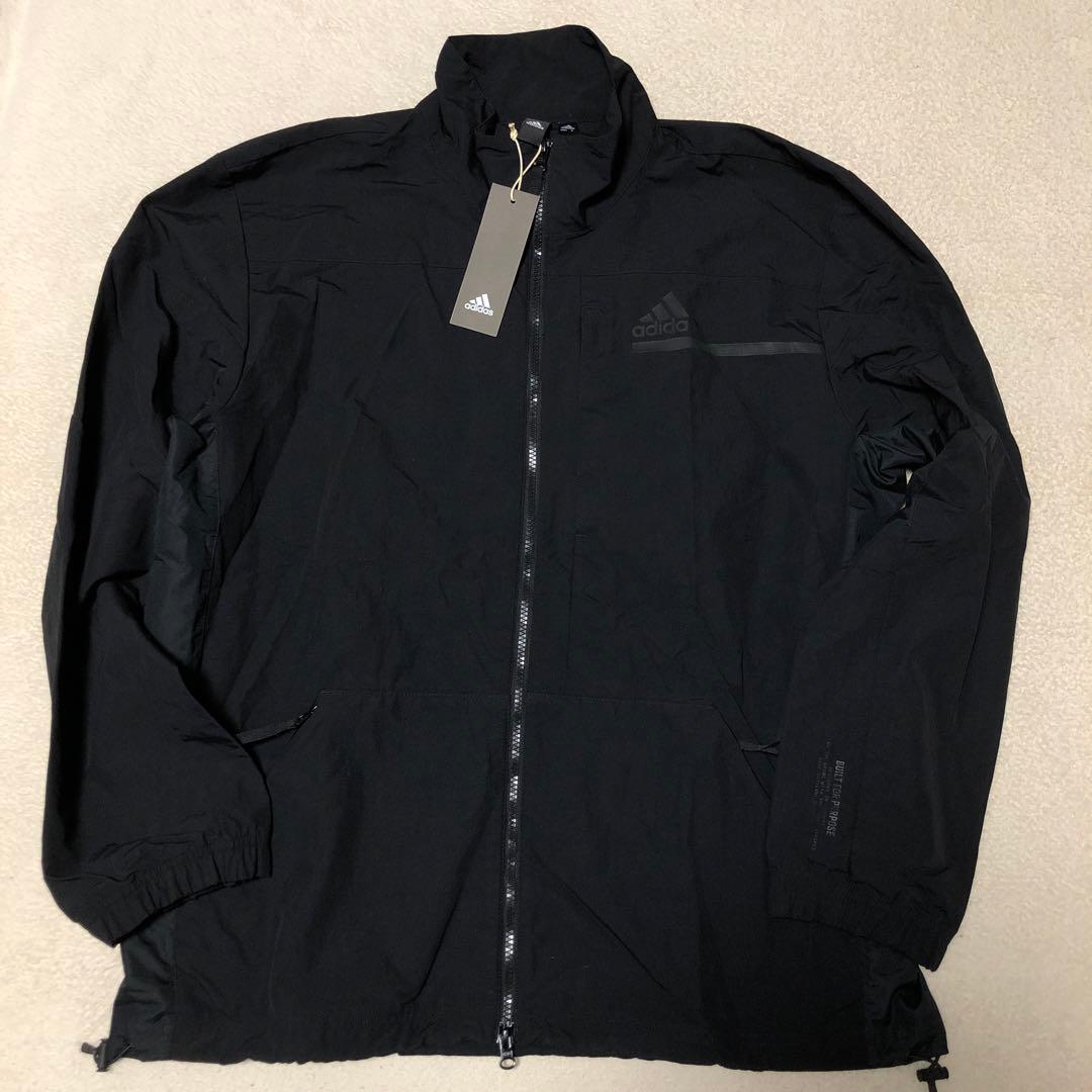 新品　adidas アディダス ウーブンジャケット　セットアップ　ブラックXO