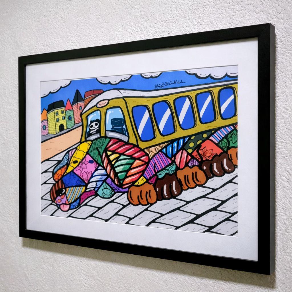 絵画 The dog bus