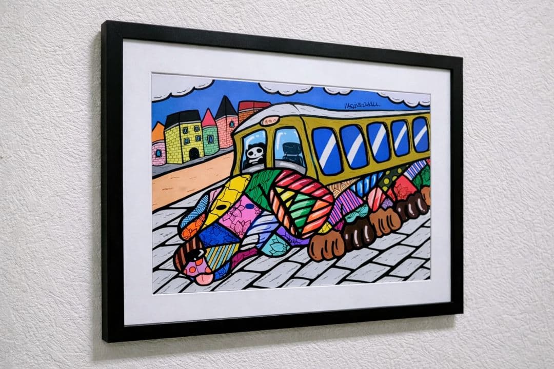 絵画 The dog bus
