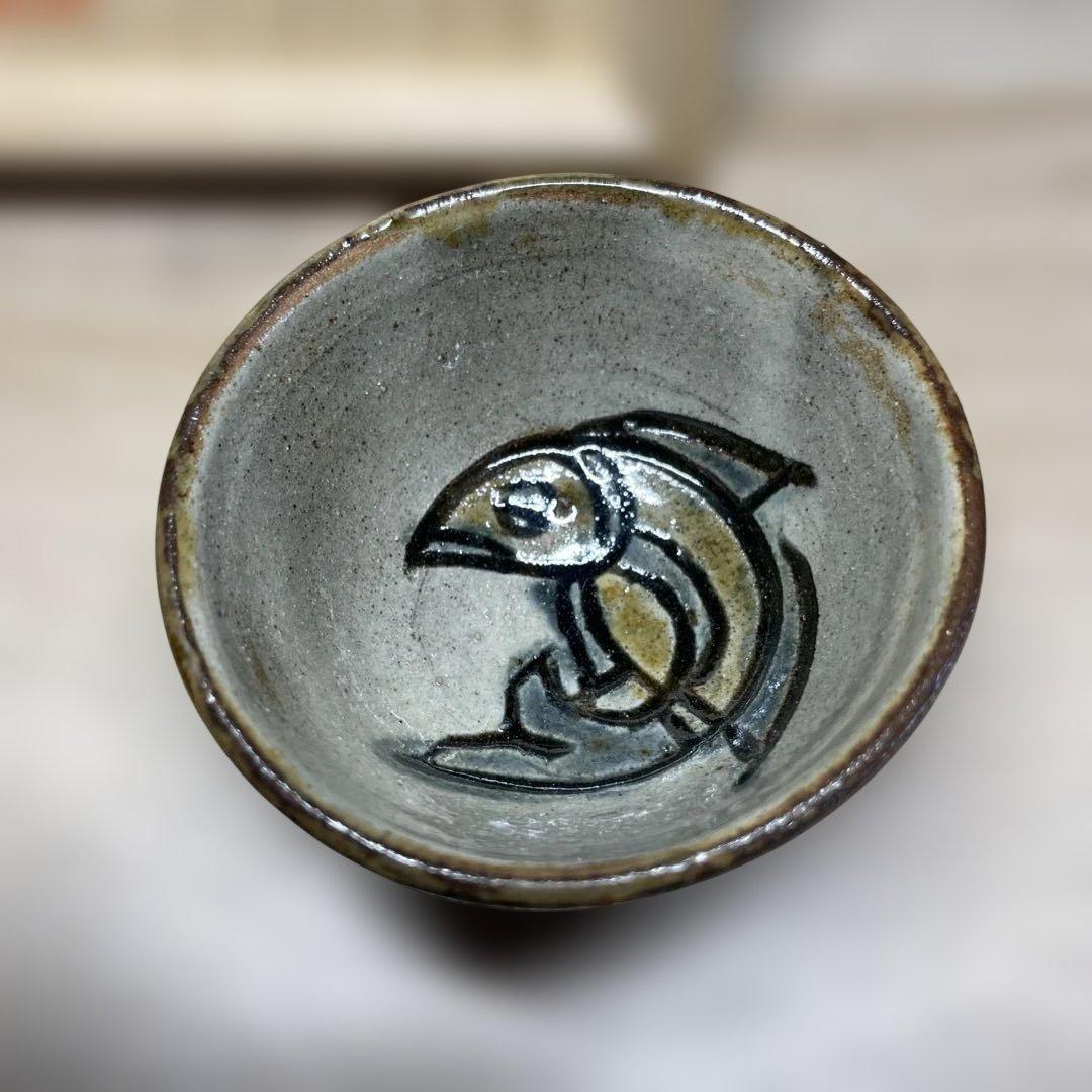 琉球　壷屋焼　金城次郎　ぐい呑　共箱