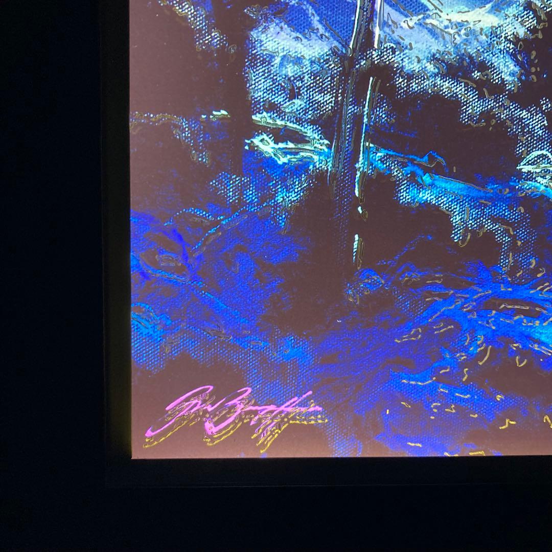 【真作】デイル・ターブッシュ「月の視線」ライトアップアート 50部限定 シール