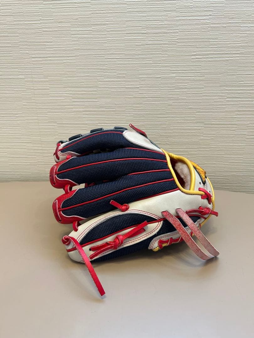 Mizuno Pro 軟式グローブ ホワイト/ネイビー/レッド　オーダー