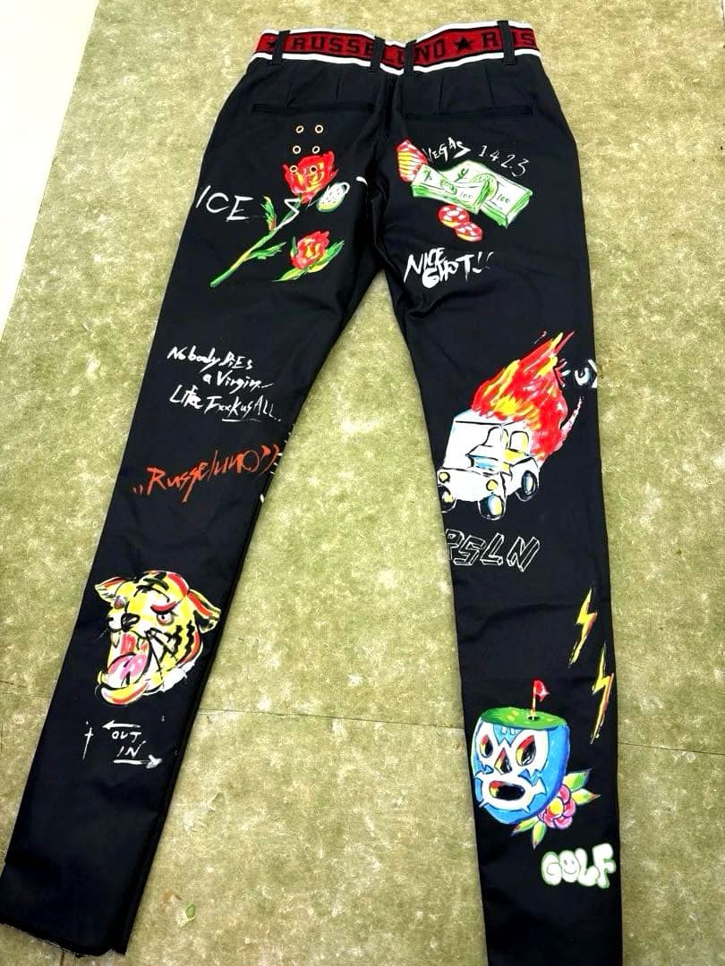 【新品未使用】Russeluno ゴルフパンツ ブラック細身 定価30,800円