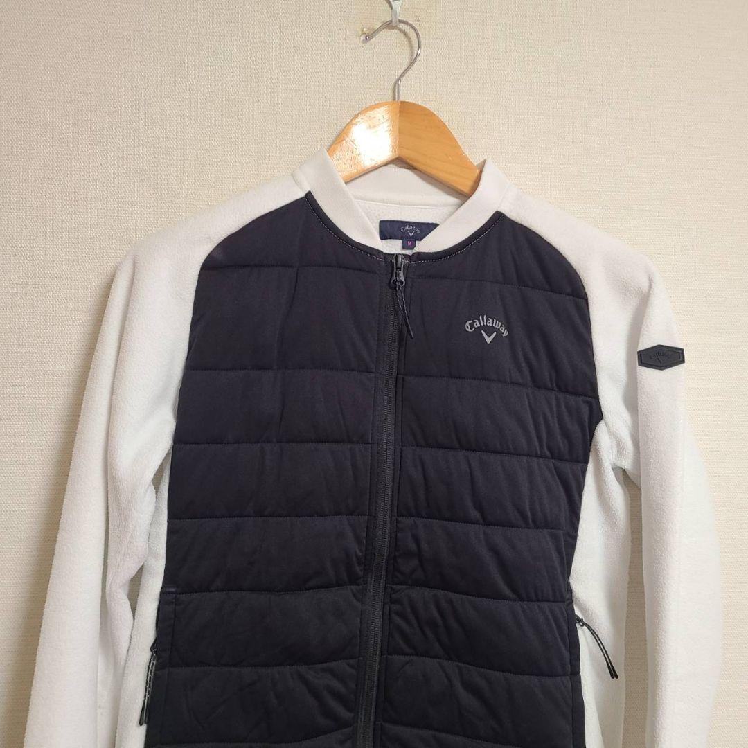 callaway 異素材 ジップジャケット 中綿ダウン フリース M