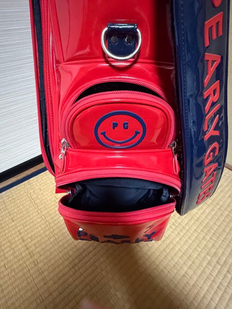 希少　PEARLY GATES ゴルフキャディバッグ エナメル レッド