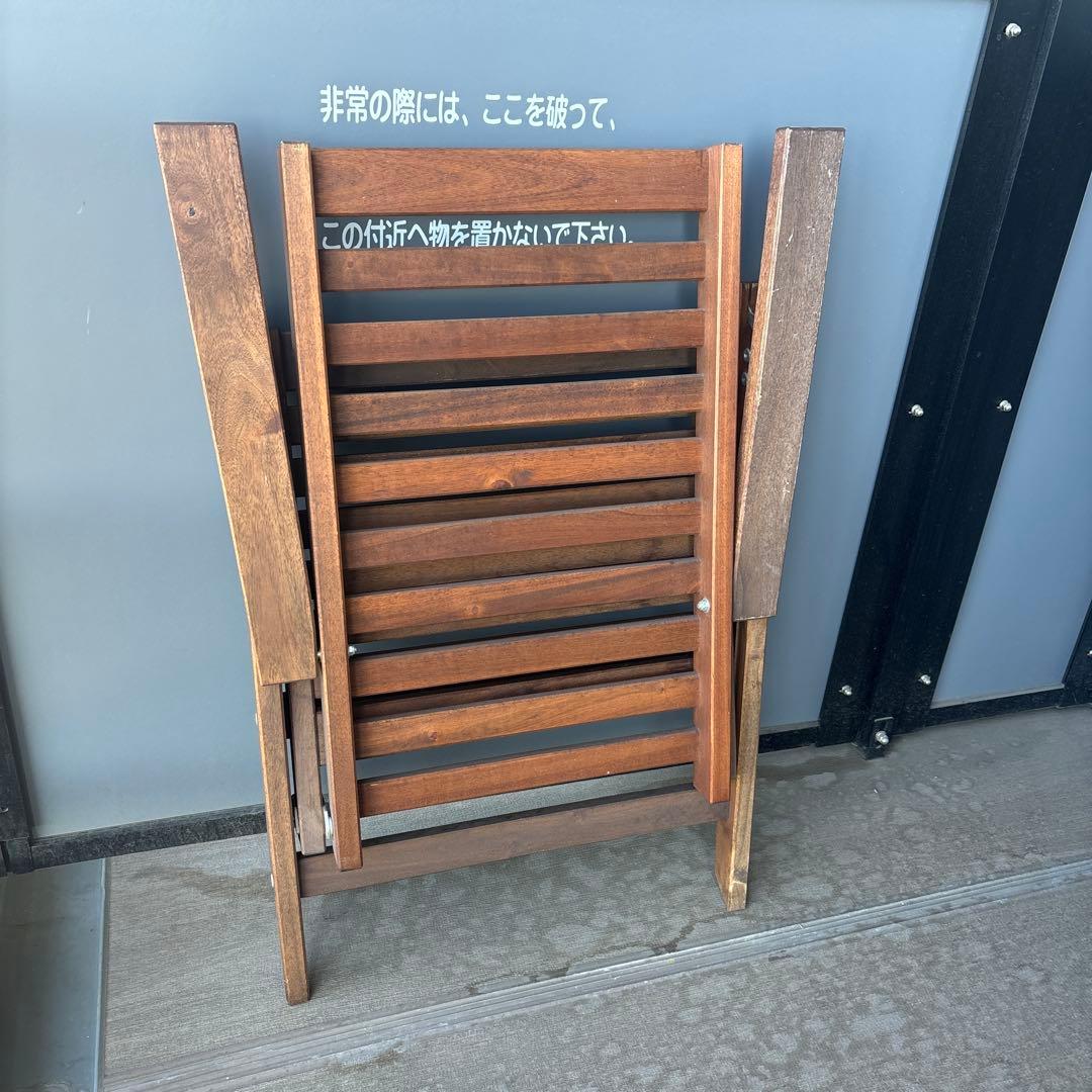 木製スラットデザイン折りたたみチェア