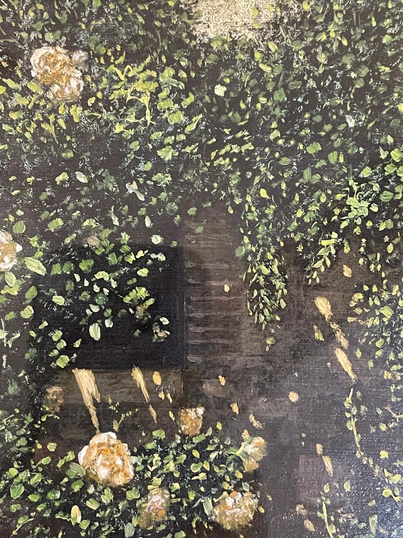「真作」中司満夫「光の搖らぎ」風景画　油彩画　額装　サイン有り　F3号