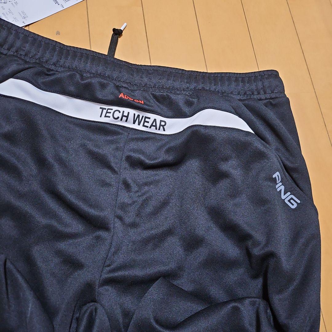 値下げ新品タグ付PING 黒パンツズボンジャージ ジッパーポケット付き