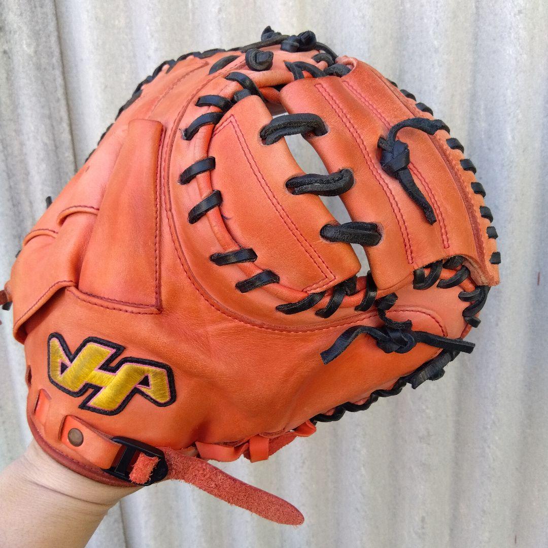 【美品】野球 グローブ 軟式 一般 キャッチャーミット ハタケヤマ