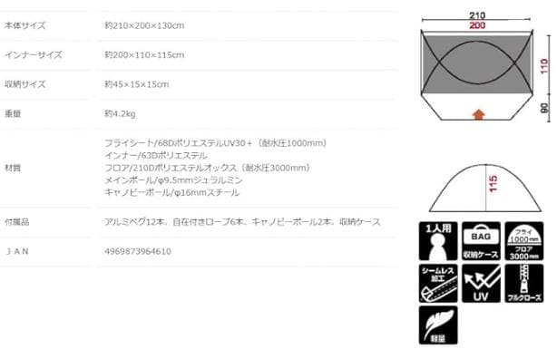 North Eagle ＬxＢソロキャンドーム