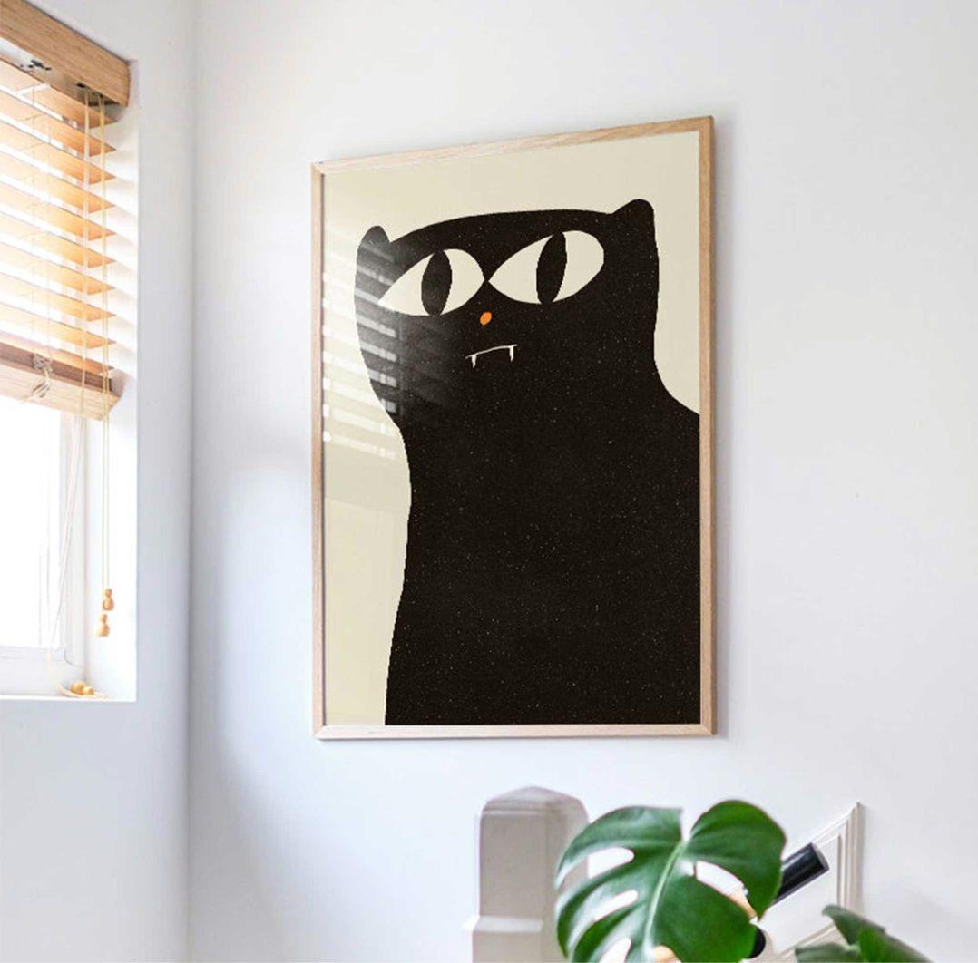 PSTR studio 50✕70cm アートポスター Black Cat