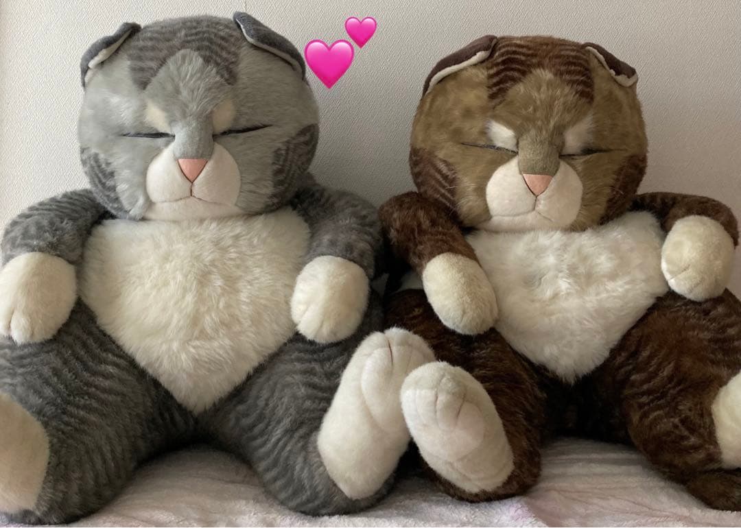 ぬいぐるみ ジョリーマンマ特大 オリエンタルトーイ 眠り猫 グレー