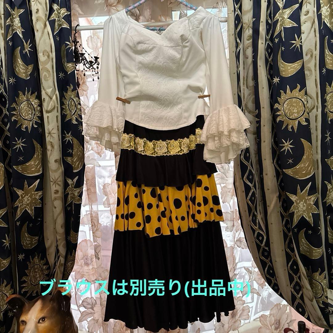 フラメンコファルダ黒xイエロー