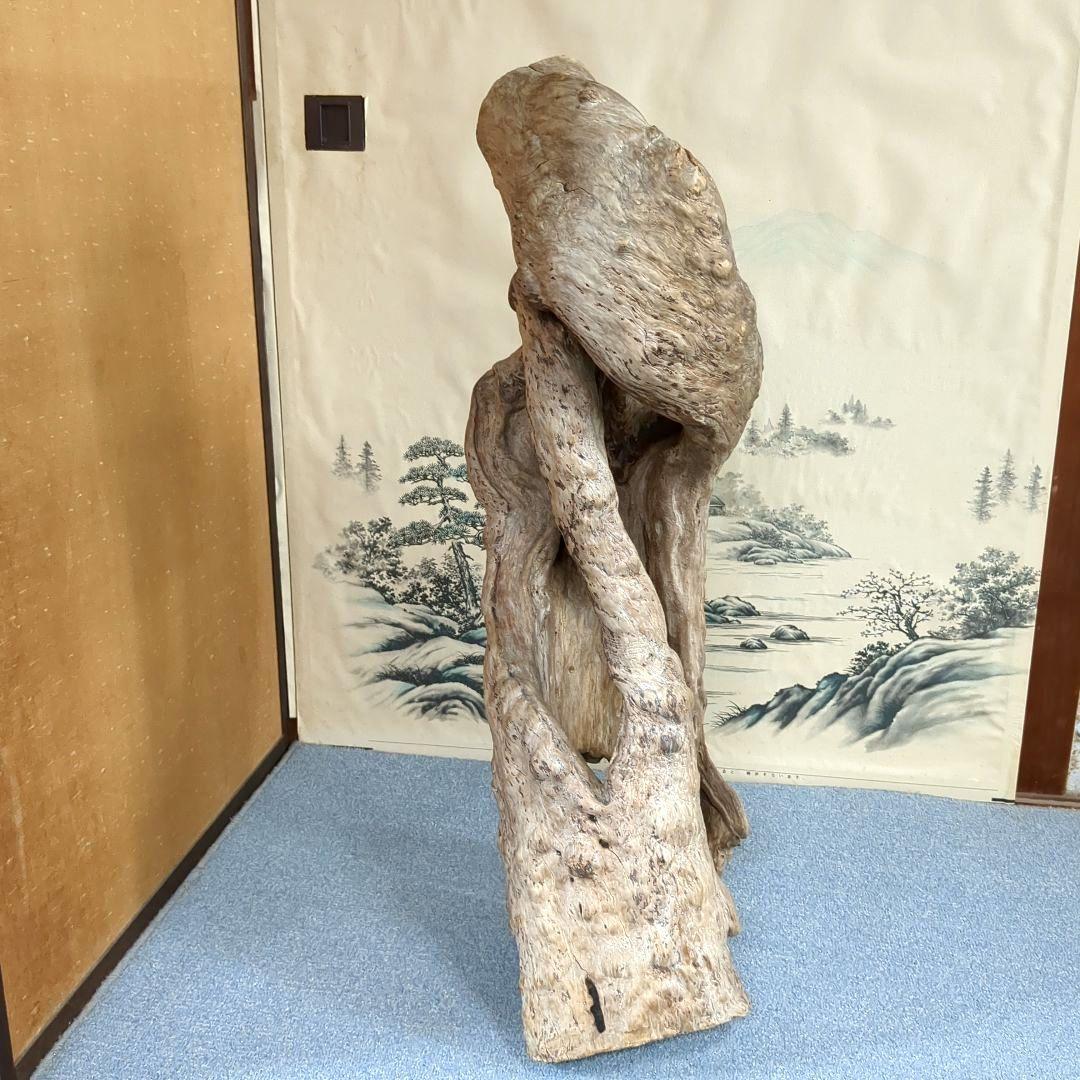 ユニークな天然木の置物 巨大オブジェ 高さ約80cm