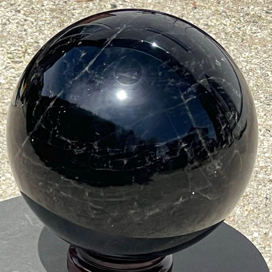 ✮極みの逸品✮✨漆黒玉超ハイパワー 黒水晶✨スターモリオン 黒水晶 丸玉 天然石