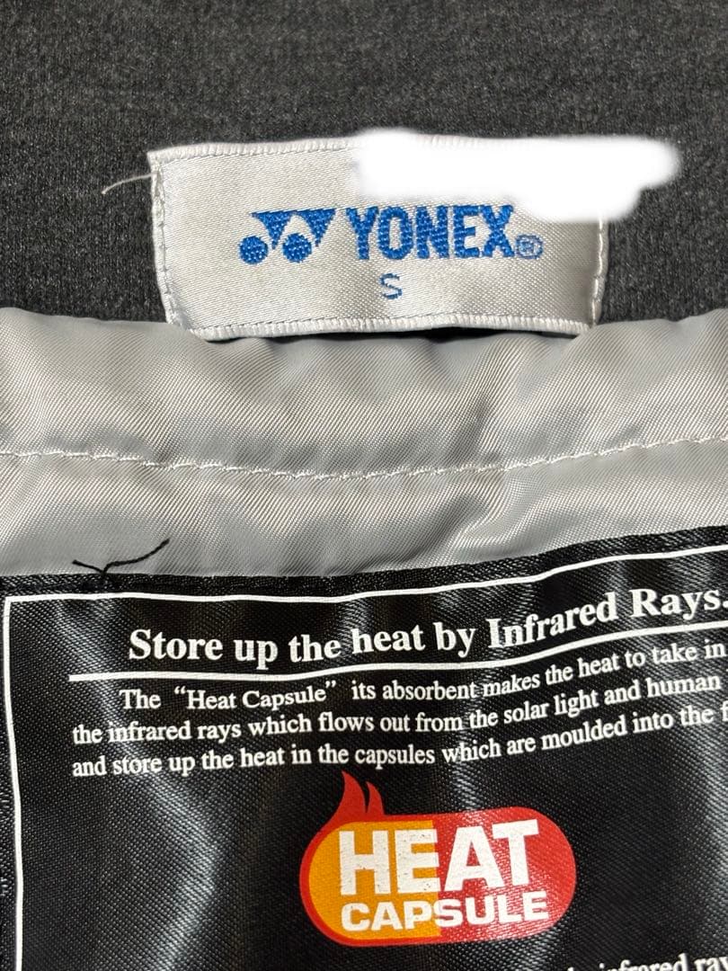 YONEX ベンチコート ロング丈 ヒートカプセル 黒 S フード着脱可
