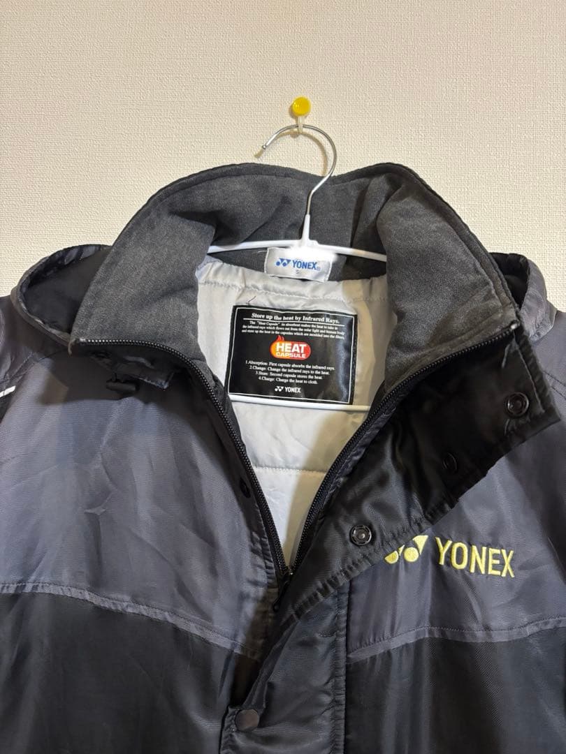 YONEX ベンチコート ロング丈 ヒートカプセル 黒 S フード着脱可