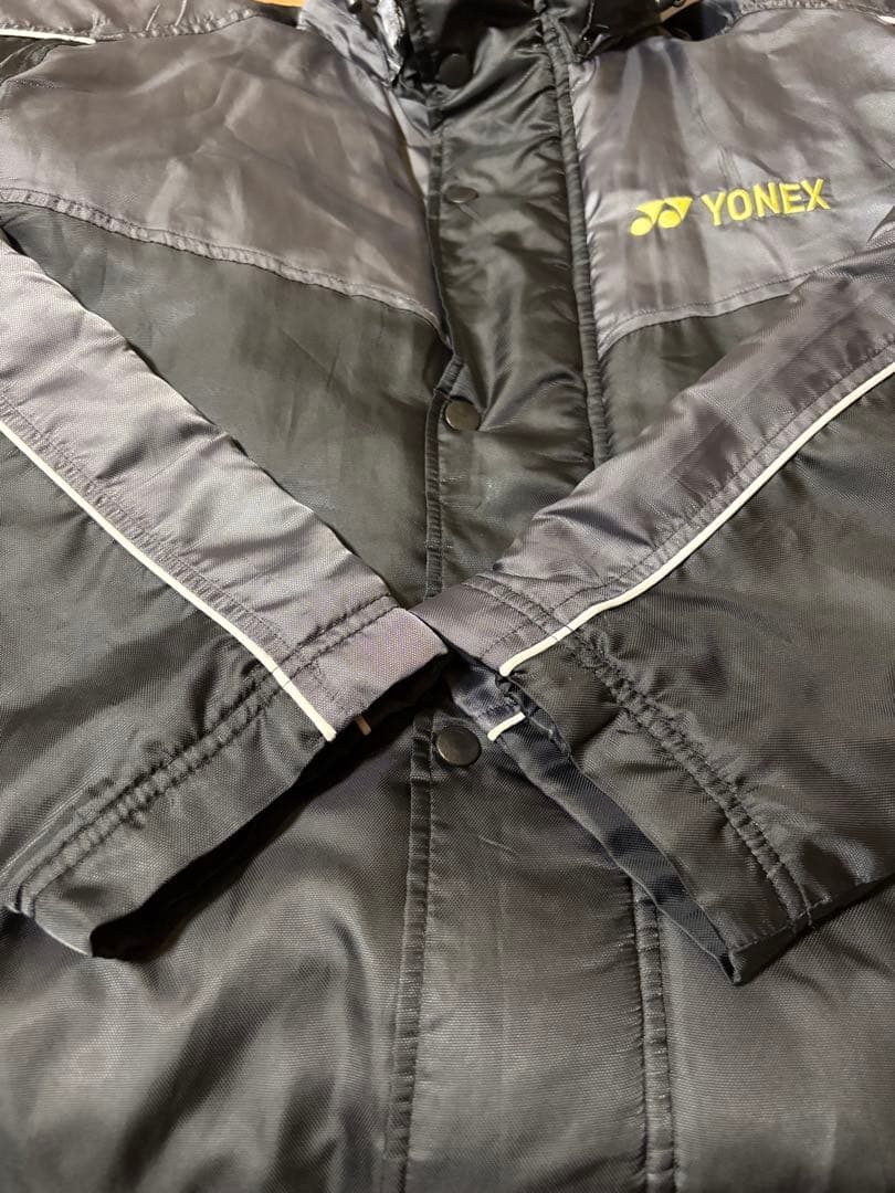 YONEX ベンチコート ロング丈 ヒートカプセル 黒 S フード着脱可