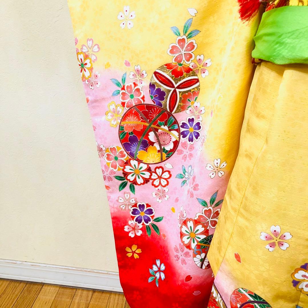 七五三七歳‼️完全フルセット⭐︎手毬花々熨斗柄金彩、刺繍煌びやか極めてる逸品