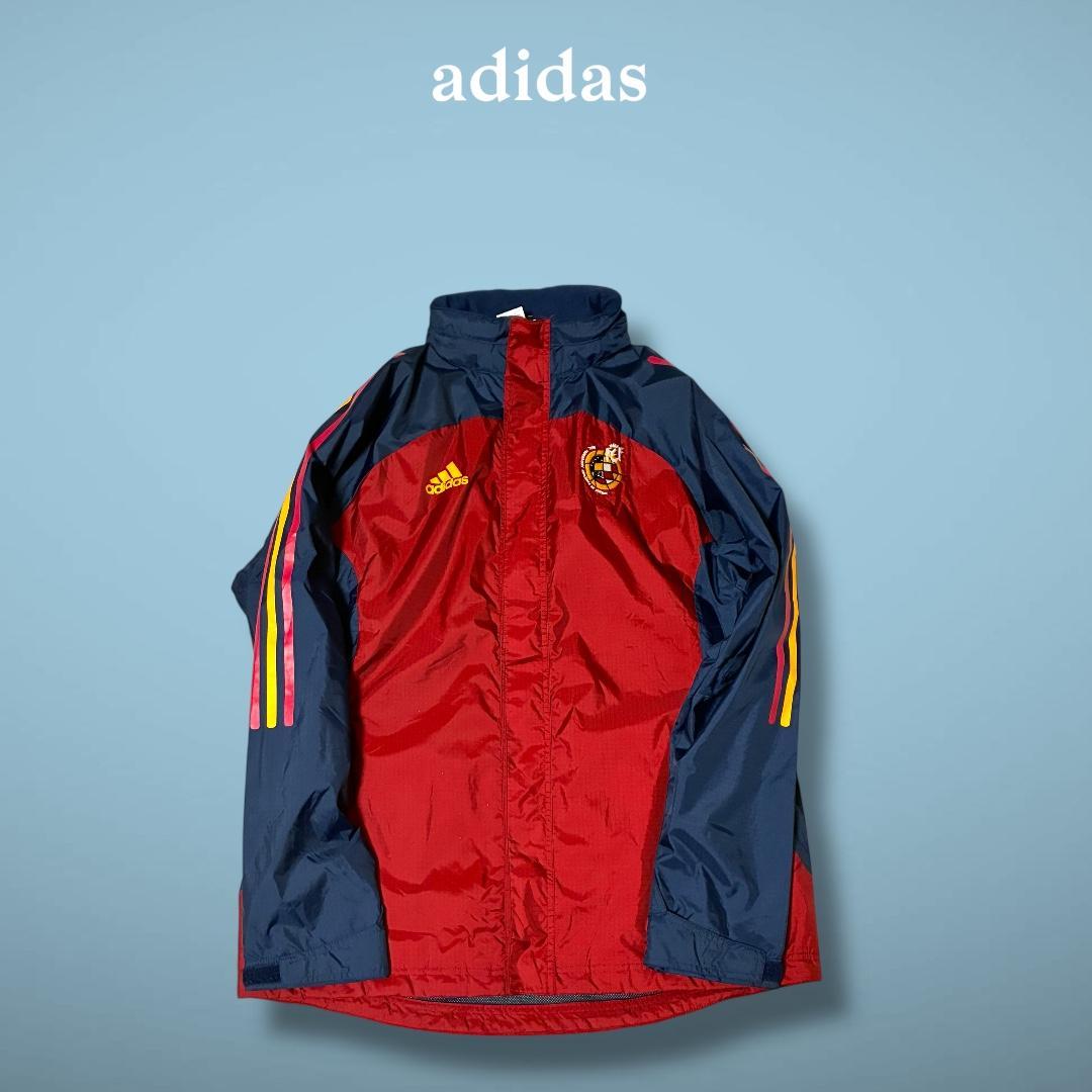 アディダス adidas スペイン代表 ピステ ウィンドブレーカー フード付 L