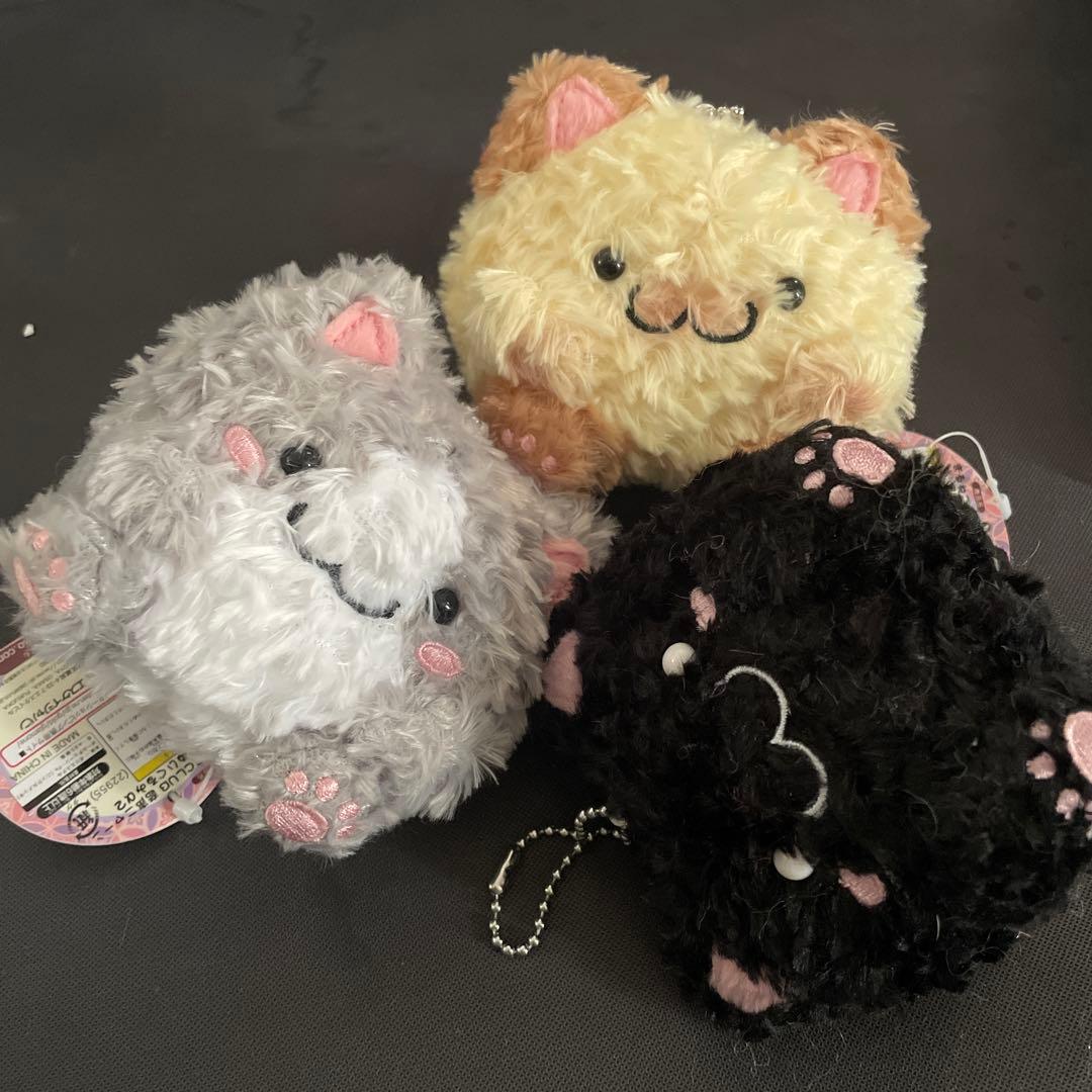まるねこCLUB　音声にゃーん　ミニぬいぐるみ　α2　黒猫　セット