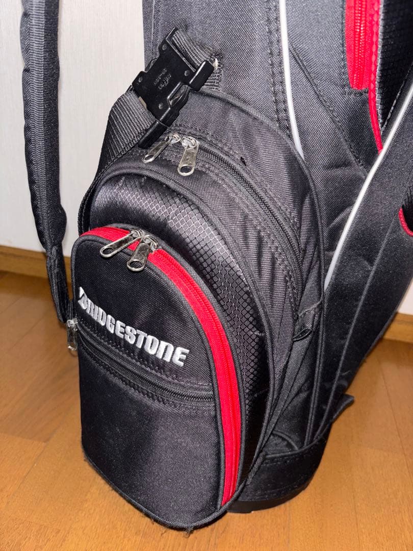 BRIDGESTONE キャディバッグ 9型 黒/赤シルバー