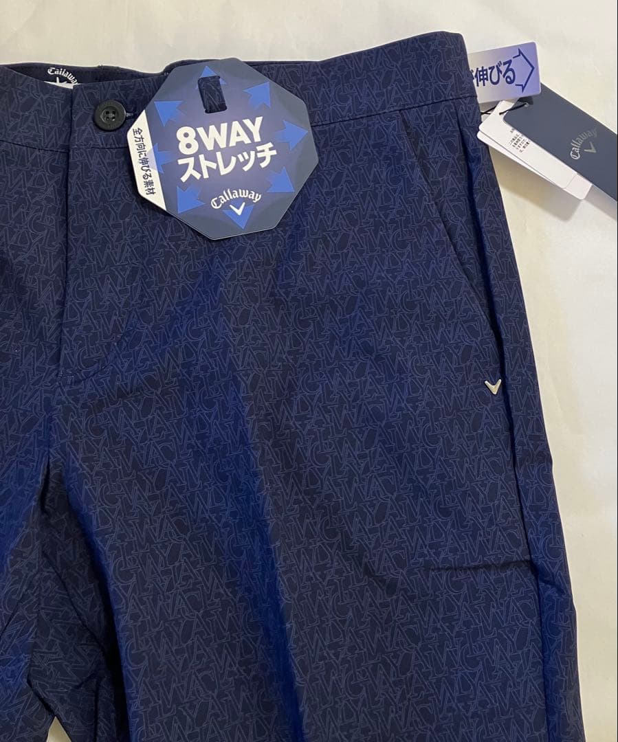 キャロウェイ メンズ 8WAYストレッチ ロゴプリント パンツ 未使用タグ付 L