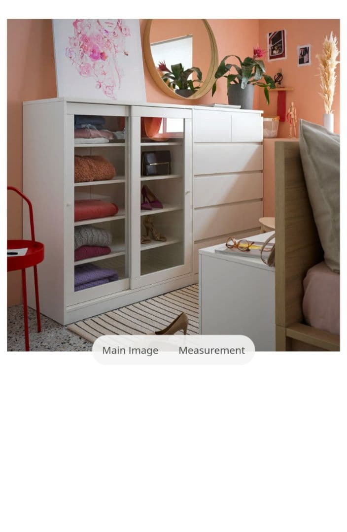 IKEA SYVDE cabinet with glass doors ②