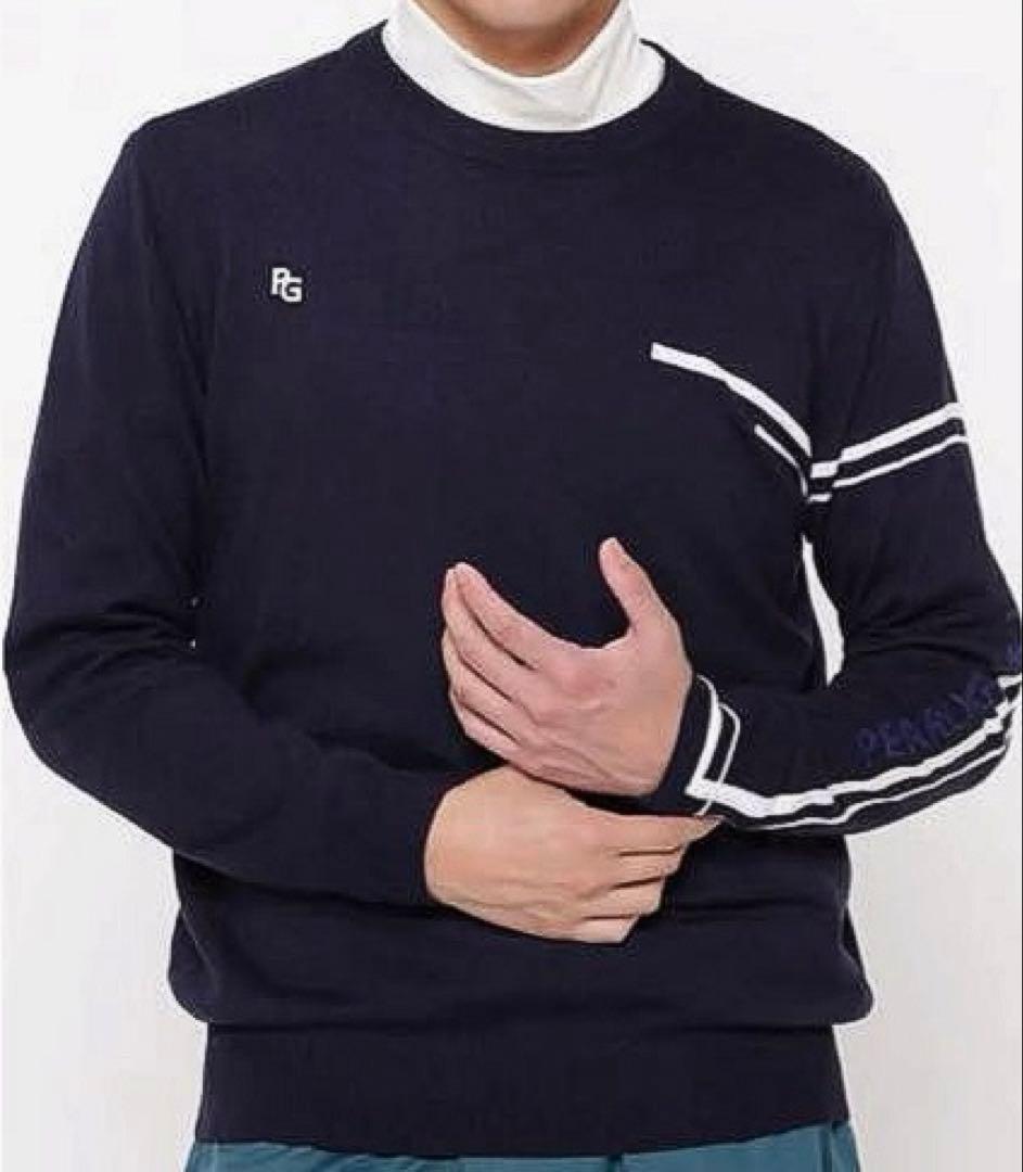 パーリーゲイツ 天竺インターシャクルーネックプルオーバー（D.NAVY／4）