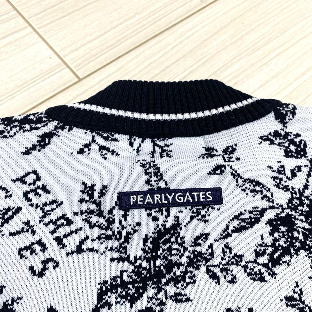 新品❣️パーリーゲイツ　花柄　モックネック　ニットワンピース　ゴルフウェア