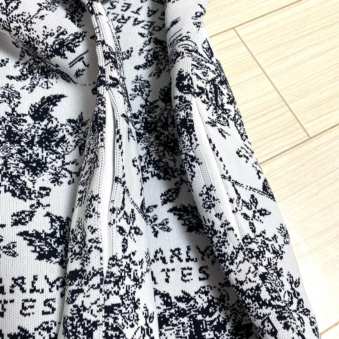新品❣️パーリーゲイツ　花柄　モックネック　ニットワンピース　ゴルフウェア