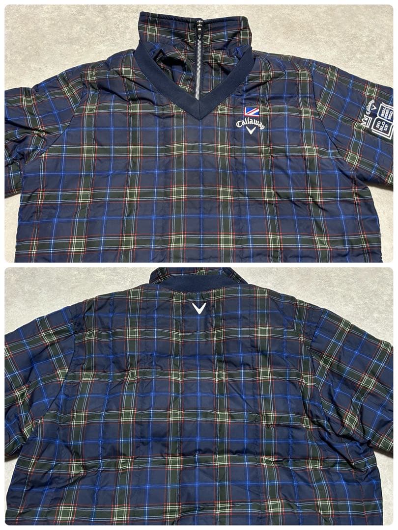 極美品 Callaway 4way チェック ダウンジャケット L メンズ
