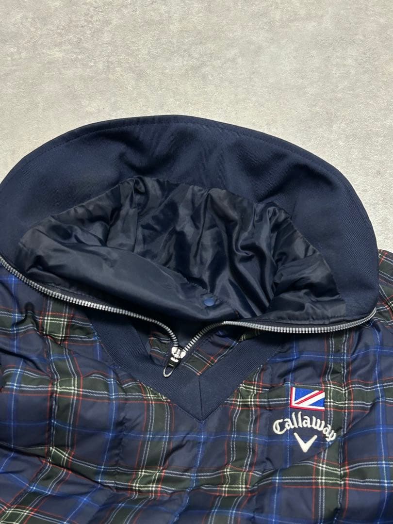 極美品 Callaway 4way チェック ダウンジャケット L メンズ