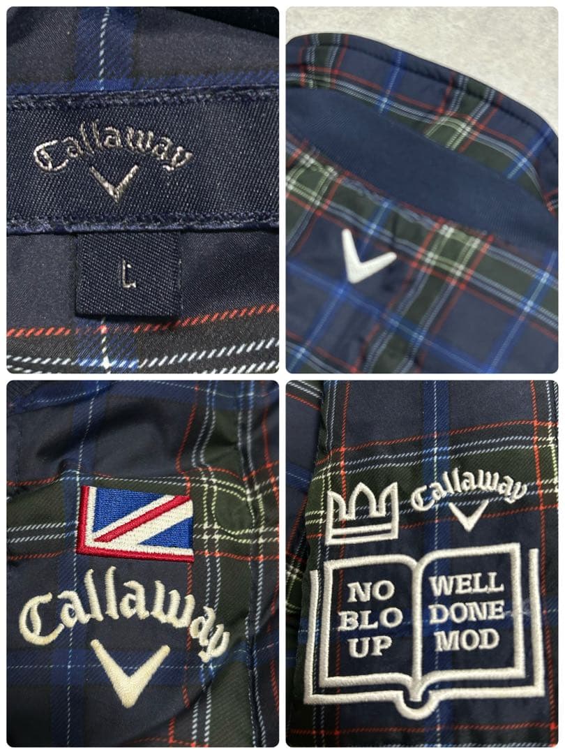 極美品 Callaway 4way チェック ダウンジャケット L メンズ