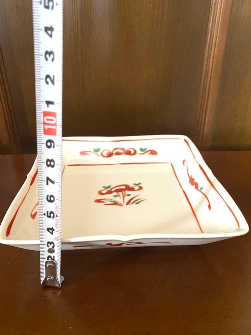 【新品未使用】京都　たち吉　赤絵角煮物鉢5枚セット　専用化粧箱あり
