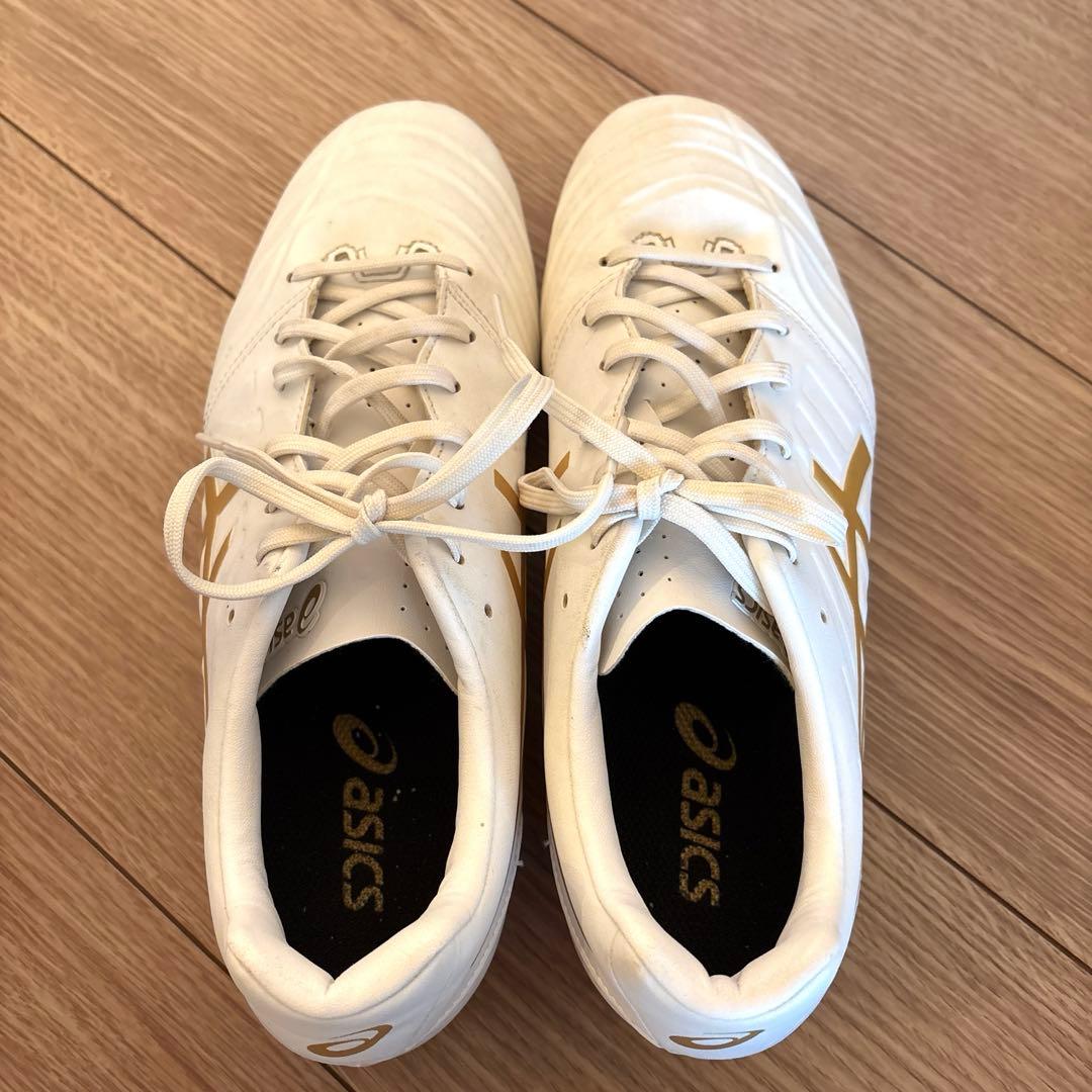 ASICS DS LIGHT サッカーシューズ ホワイト/ゴールド　26cm