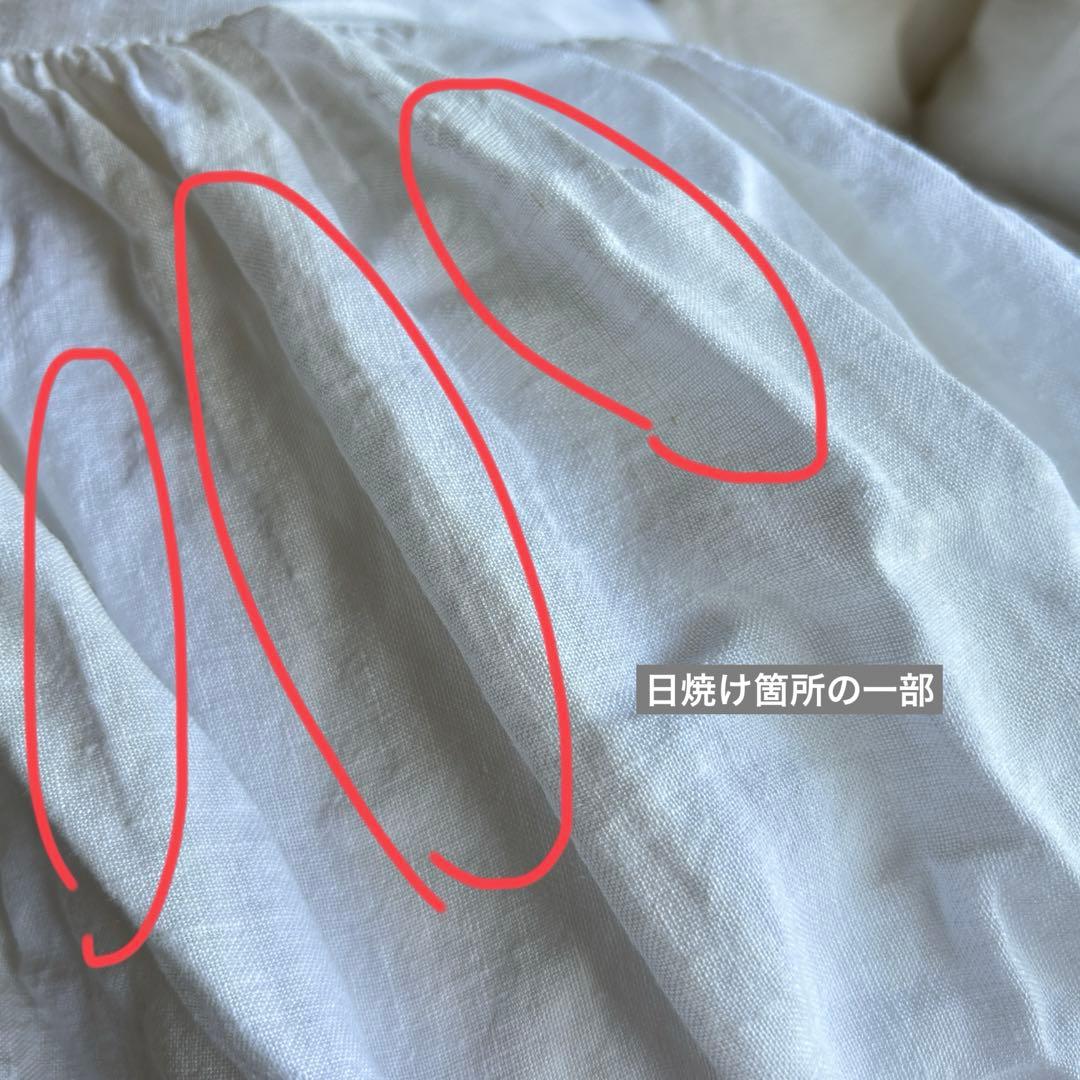 《訳あり・匿名配送》リネン100% ベッドスカート クイーン ワイドダブル