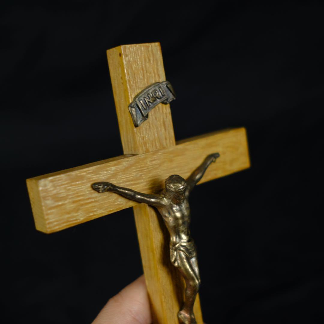 1950〜60s 磔刑像　キリスト教　クロス　オブジェ　INRI アンティーク