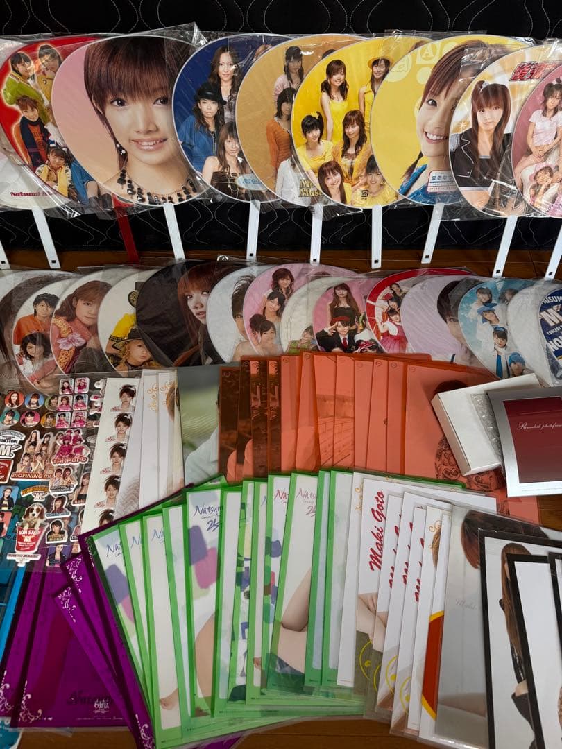 美品　148点　モー娘　うちわ・クリアファイル・ポスター　安倍・後藤・高橋