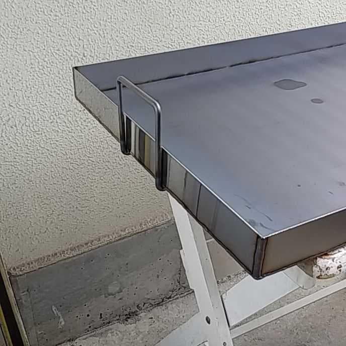 バーベキュー　鉄板　９００×５５０　極厚６ミリ　４辺フチ　持手付　祭り　模擬店