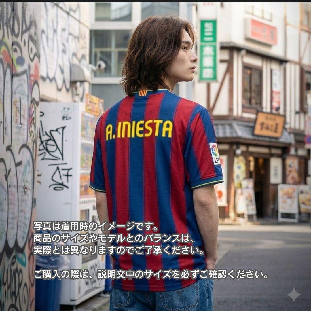 古着 サッカー ゲームシャツ バルセロナ イニエスタ ナイキ Lサイズ相当