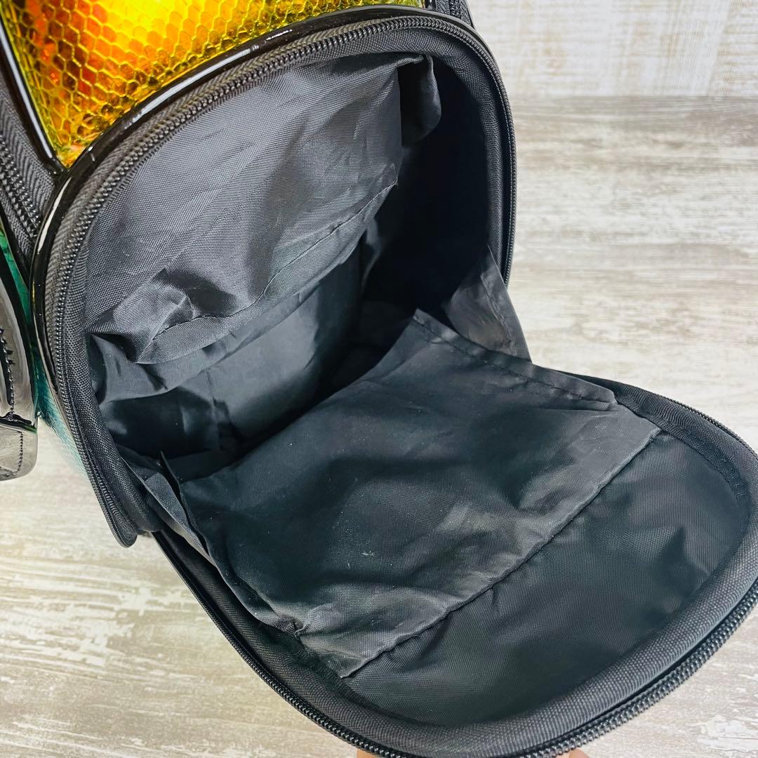 【美品】ダンスウィズドラゴン　ホロパイソン　キャディバッグ　型押し　ネオンカラー