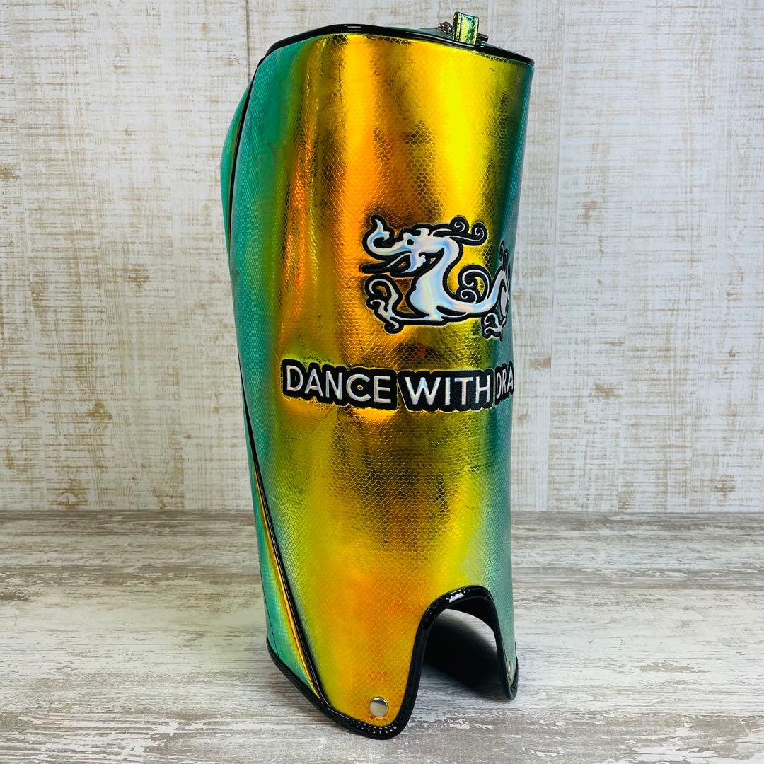 【美品】ダンスウィズドラゴン　ホロパイソン　キャディバッグ　型押し　ネオンカラー